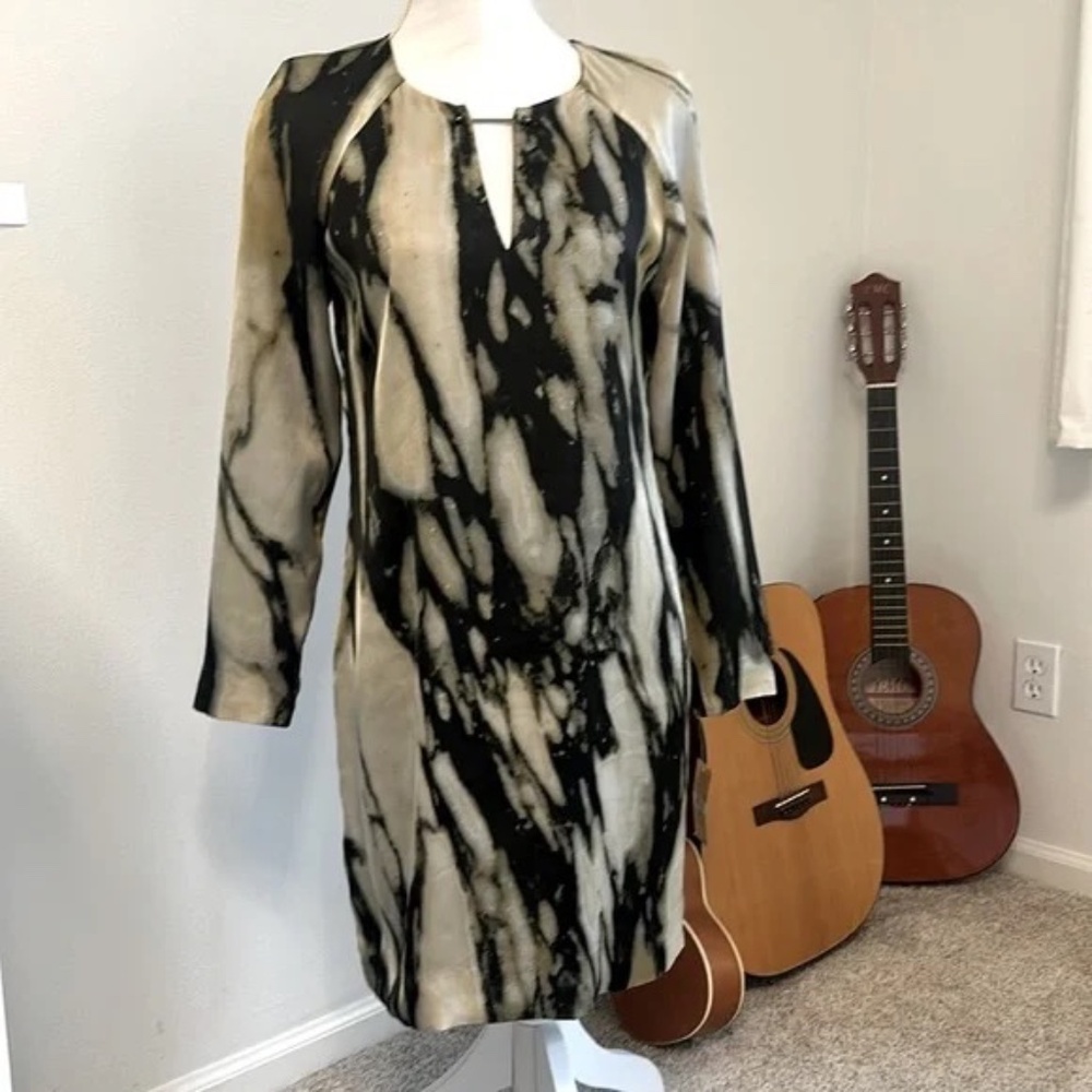 RACHEL Rachel Roy Abstract Print Long Sleeve Dress sz S, NWT